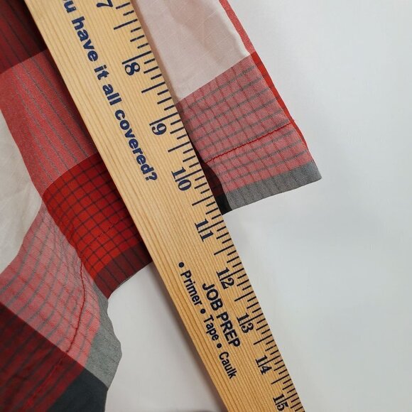 Orvis Plaid Flannel Shirt Short Sleeve Button Down Collar Pockets Mens Large - Picture 9 of 10